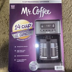 NEW 14-CUP COFFEE MAKER PROGRAMMABLE REUSABLE FILTER XL CAPACITY DARK STAINLESS HOME BREW GIFT 