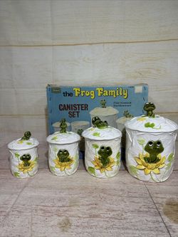 Roebuck Frog Canister Set Vintage Sears 