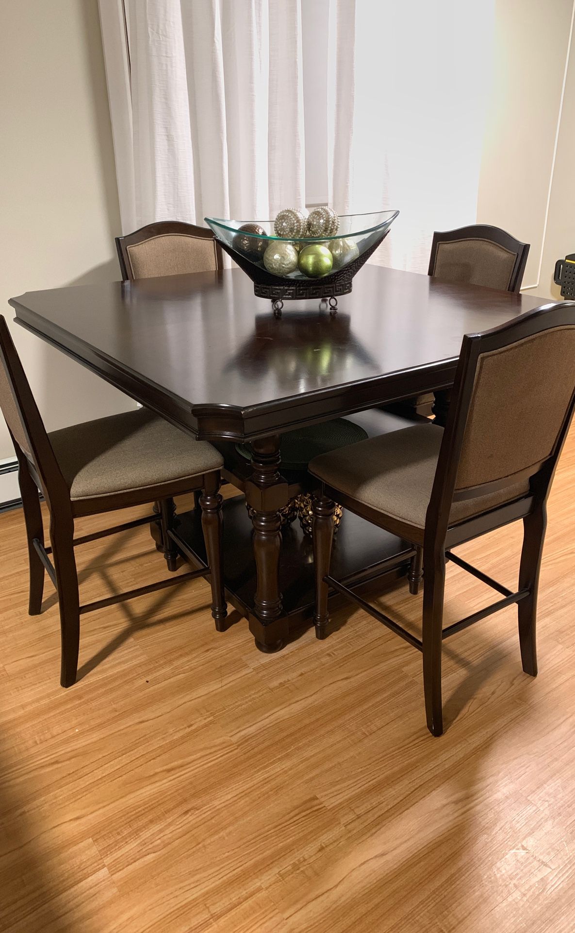 Dark Brown Dining Table - Counter Height