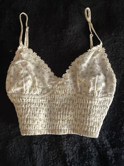LA Hearts Floral Cream Crop Top Women’s Small