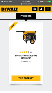 Dewalt generator 8000 watts!!! New