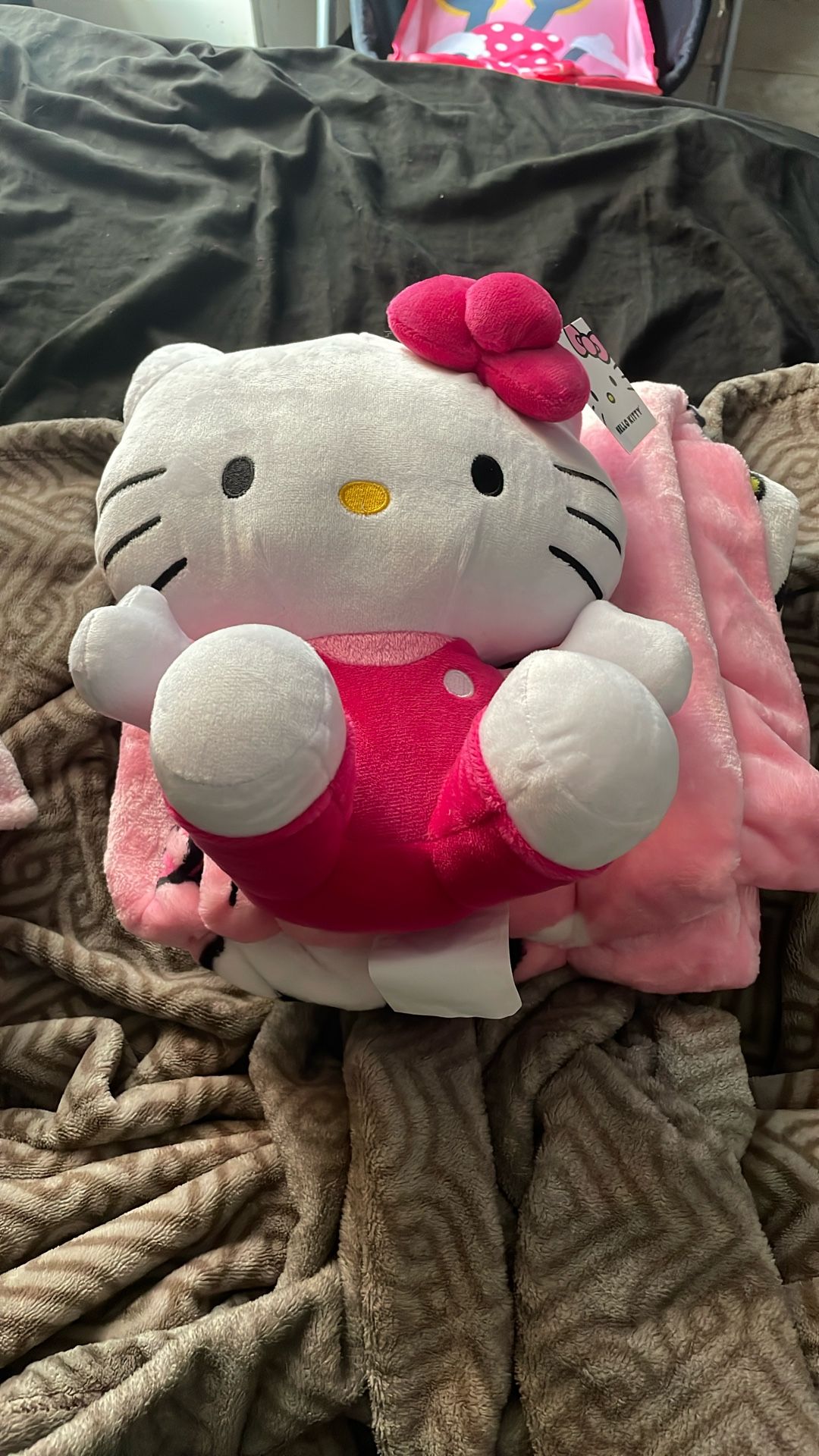 Hello Kitty Plushie W Blanket
