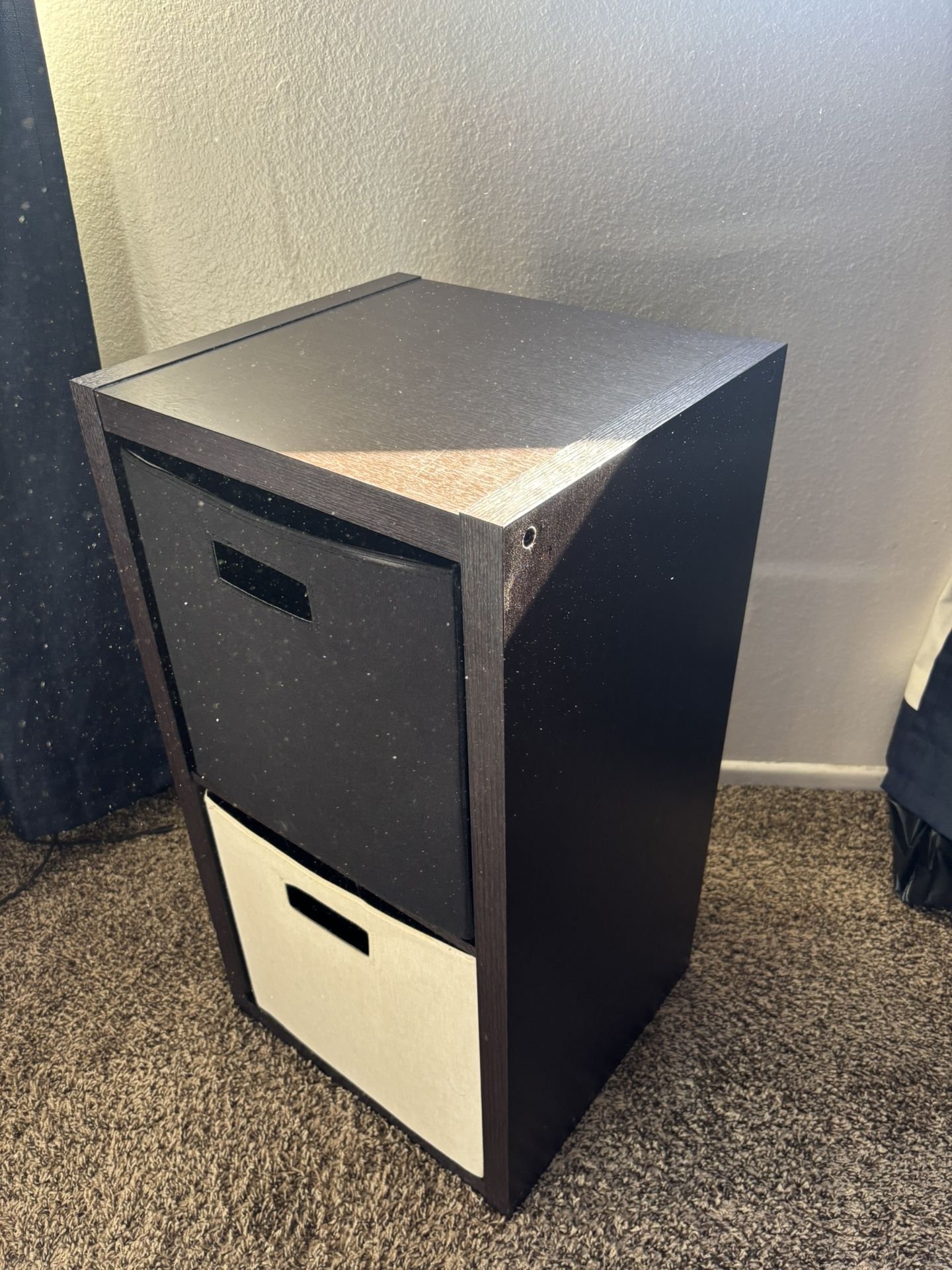 Cube Block Organizer W/ 2 Storage Bins