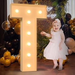 NEW — 3FT Tall Mosaic Balloon/Light Up T Frame Letter for Party Decorations, DIY Kit for Baby Shower/ Birthday /Wedding/ Engagement Decor