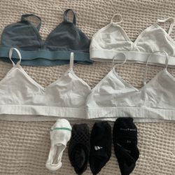 Four Training Bralettes Plus Pedi Socks