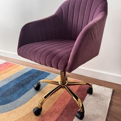 Purple Suede Desk Chair - Like New Condition - $80