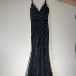 Black Prom Dress With Rhinestones