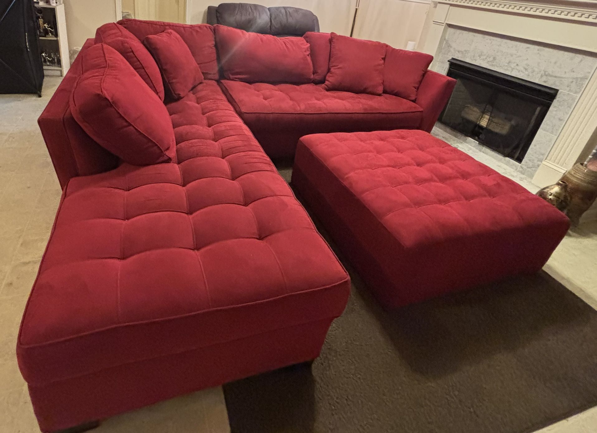 2 Piece sectional With Ottoman