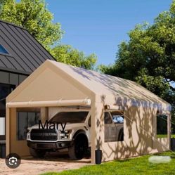 10x20 Heavy Duty Carport Canopy - Extra Large Portable Car Tent Garage with Roll-up Windows and All-Season Tarp Cover,Removable Roof &Side Walls