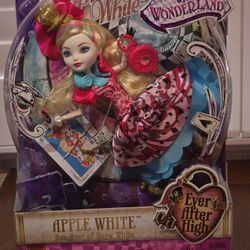 Ever After High Way Too Wonderland Apple White Doll (NIB)