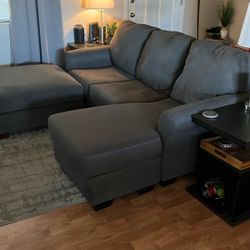 Couch With 2 End tables, Coffee Table, And Ottoman 