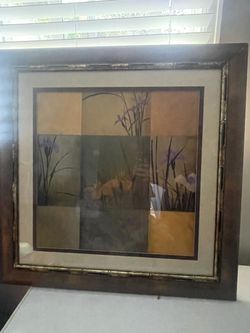 Framed Botanical Art Print with Bamboo Frame