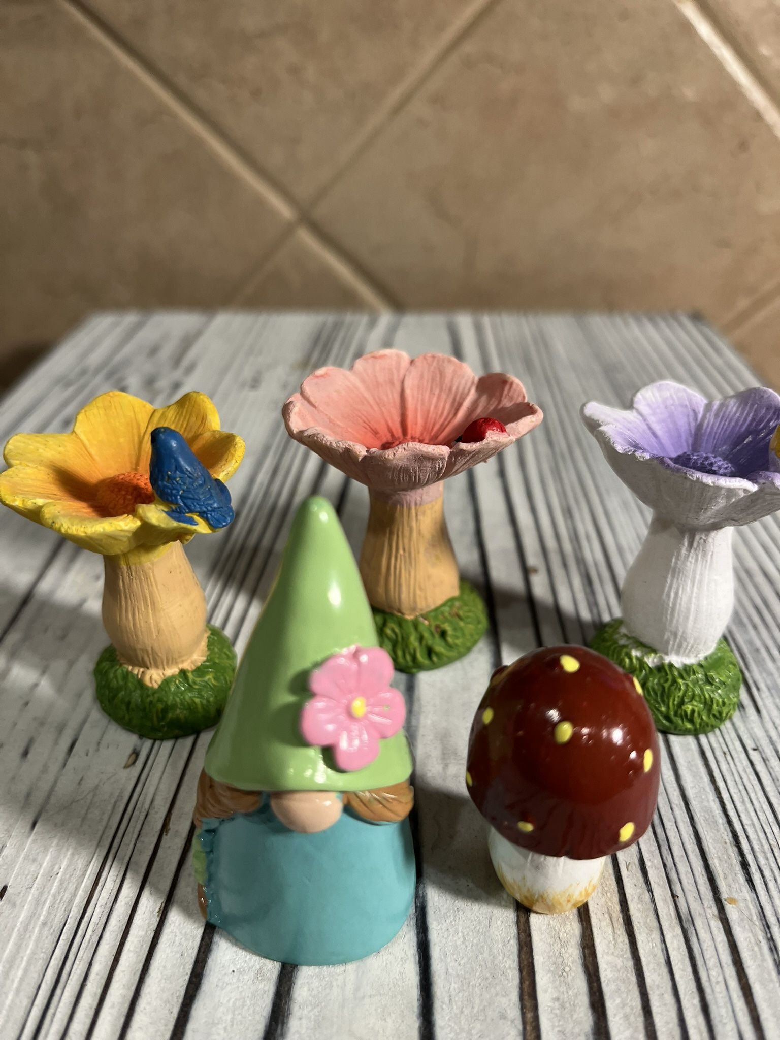 Set of 5 Miniature Fairy Garden Figurines