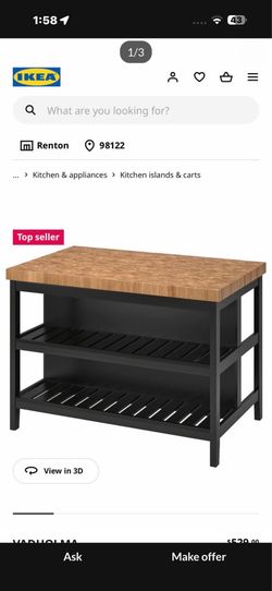 Ikea Butcher Block  kitchen island!