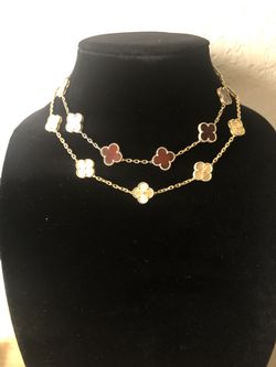 18k Real Solid Gold Necklace With Carnelian Stone 