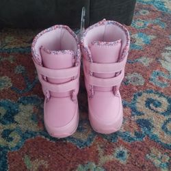 Carter's Girls Light Up Sole Floral & Pink Boots 