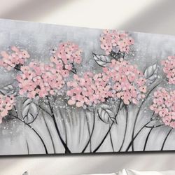 Art- Pink Flowers Canvas