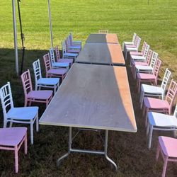 Kids Pink And White Chivari Chairs 