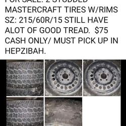 2 MASTERCRAFT Studded Tires