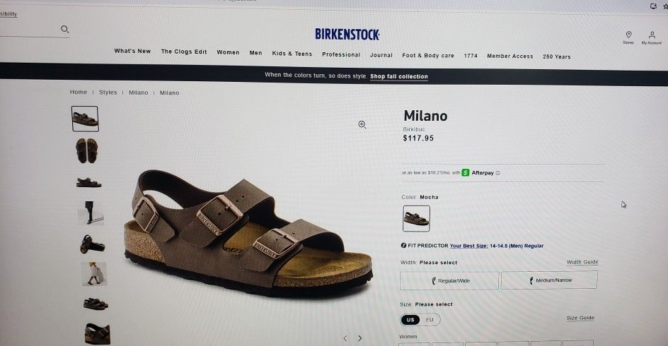 Birkenstock Milano Men’s Sandals – Mocha, Size 47 (New, Never Worn)