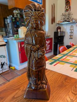 Vintage mid century bar decanter, Ezra Brooks whiskey bottle(empty) dated 1968 booze bottle, liquor /alcohol decanter barware retro bar ware