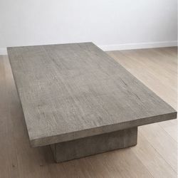 RH Oversized Plinth Coffee Table 72” x 36” – Weathered Gray / Reclaimed Wood