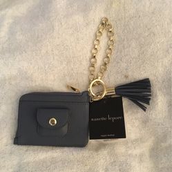 Nanette Lepore Blue  Leather Like Purse With Tassel And Chain New With Tag