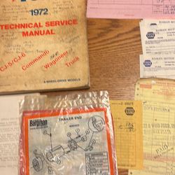 1972 JEEP SHOP MANUAL / SERVICE BOOK / ORIGINAL WAGONEER, COMANCHE, TRUCK AND CJ BOOK!!  THIS BOOK IS AN ORIGINAL.  IT IS A GOOD--BUT NOT PERFECT-- SH