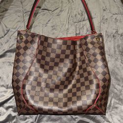 Louis+Vuitton+Carry+It+Red+Interior+Tote+Brown+Canvas for sale