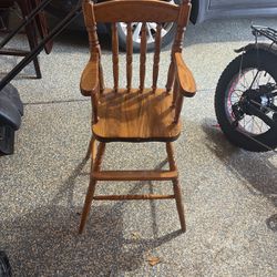 Kid Wooden High Chair 