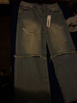 Purple jeans baggy style
