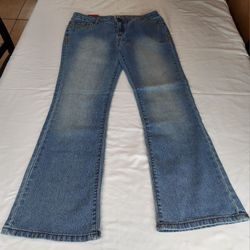 SO  ADJUSTABLE WAISTBAND GIRLS DEMIN JEANS  BOOT CUT SIZE 12/12 (MEDIUN)