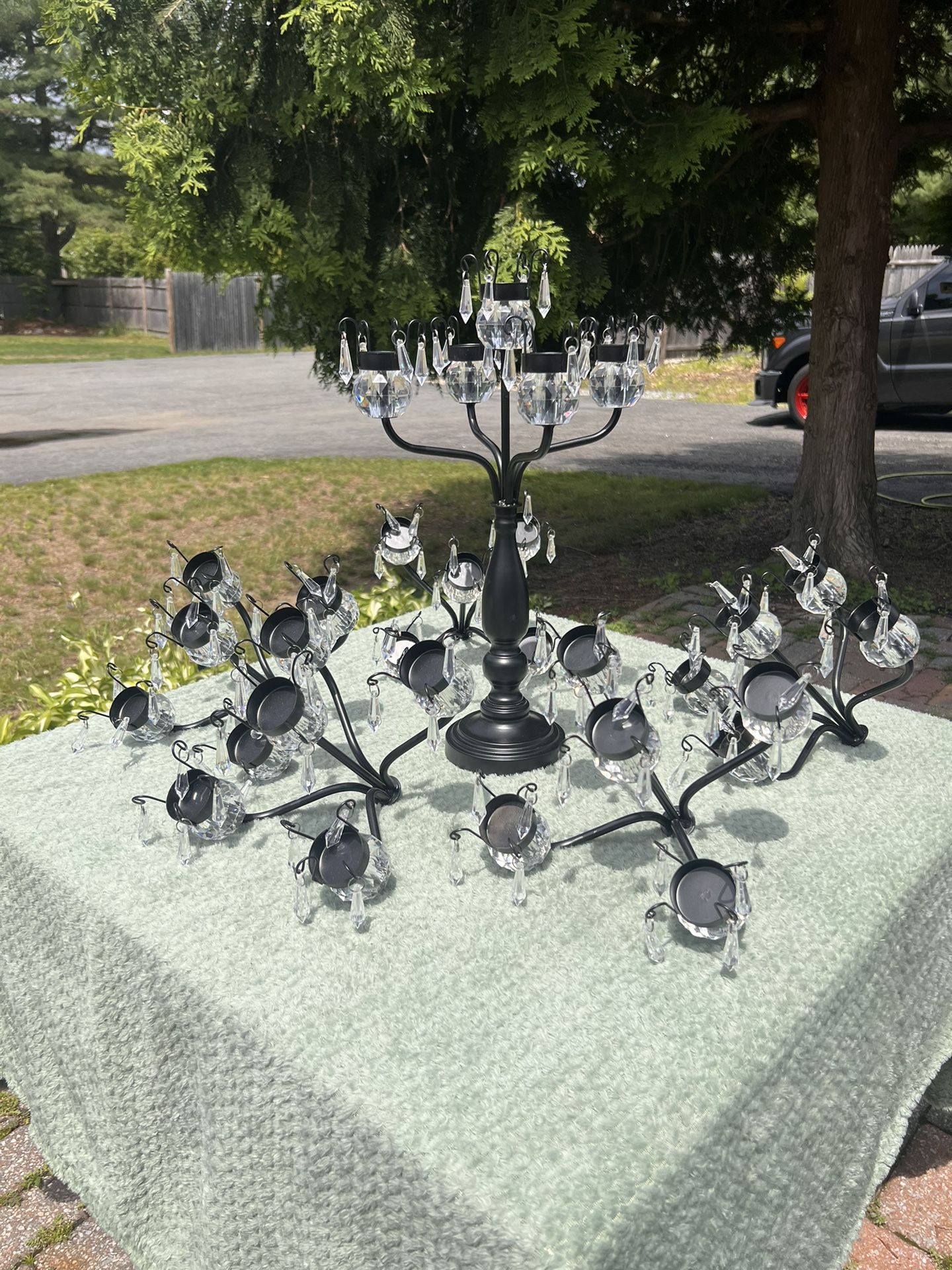 Table Top Candle Crystal Chandeliers - Wedding