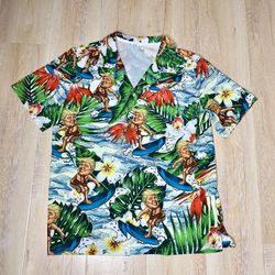 Donald Trump 3D Hawaiian Shirt, Button Down Full Size Large