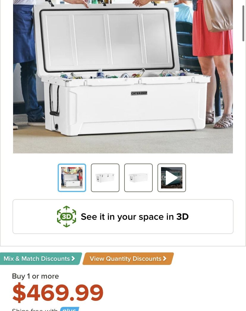 CaterGator CG200WH White 210 Qt. Rotomolded Extreme Outdoor Cooler / Ice Chest