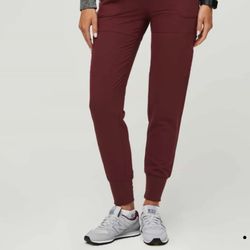 Burgundy Fig Jogger Scrub Pants