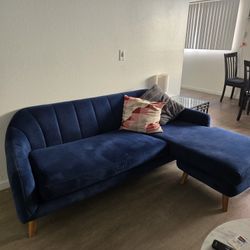 Blue Sofa w/Chaise