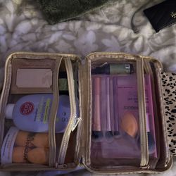 Brand New Cosmetic Travel Case With Unopened Beauty Items 