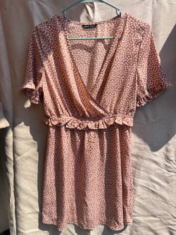 SHEIN Wrap Mini Dress with Heart Print