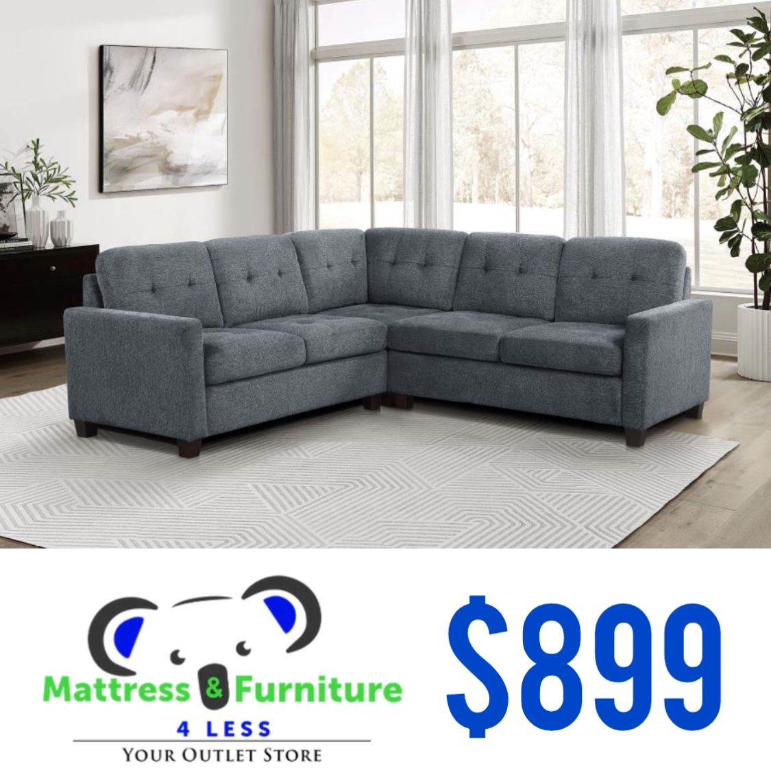 Georgina 3-Piece Sectional Grey