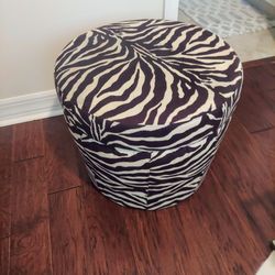 Zebra Print Swiveling Stool