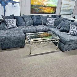 Galactic Charcoal U-shaped Sectional