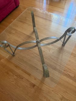 Set of 3 Glass Top Coffee Table and 2 side tables with Wrought Iron Base
