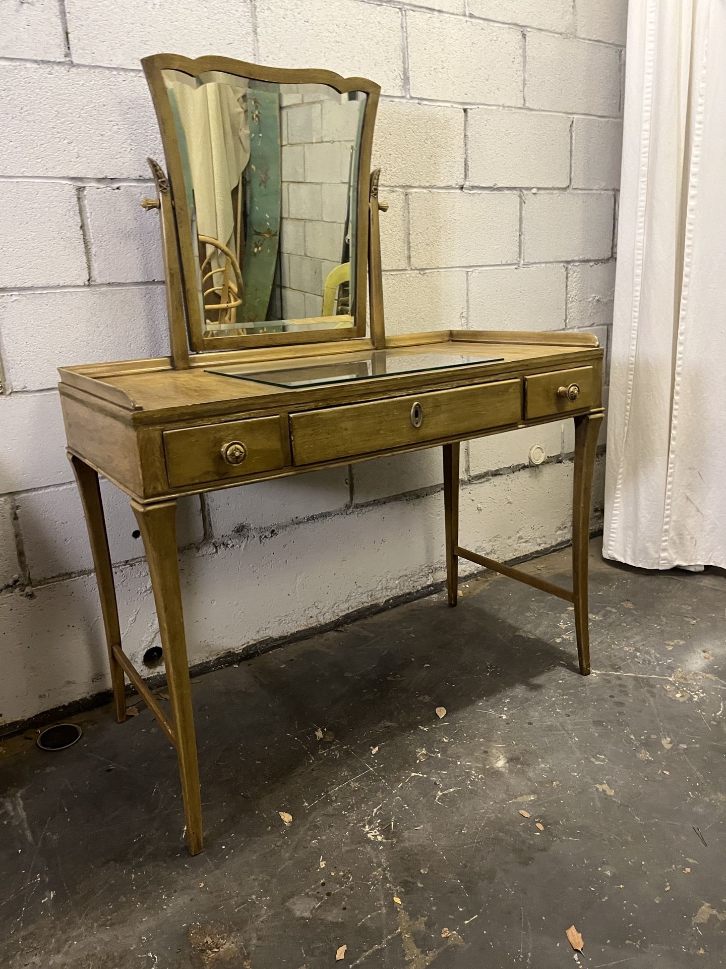 Art Nouveau / MCM Vanity and Writing Desk W/ Free Vintage Chair