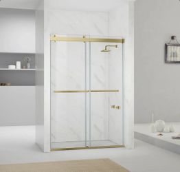 Spezia 56 - 60" W x 76" H Double Sliding Semi- Frameless Shower Door 301060-BP-BG