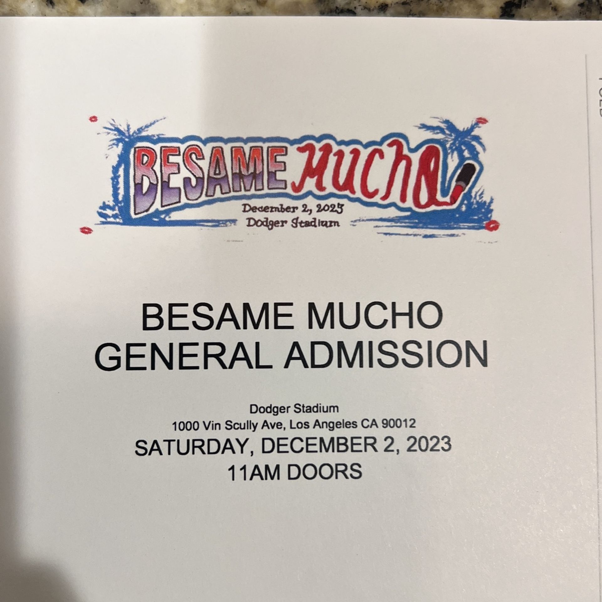 Besame Mucho Tickets