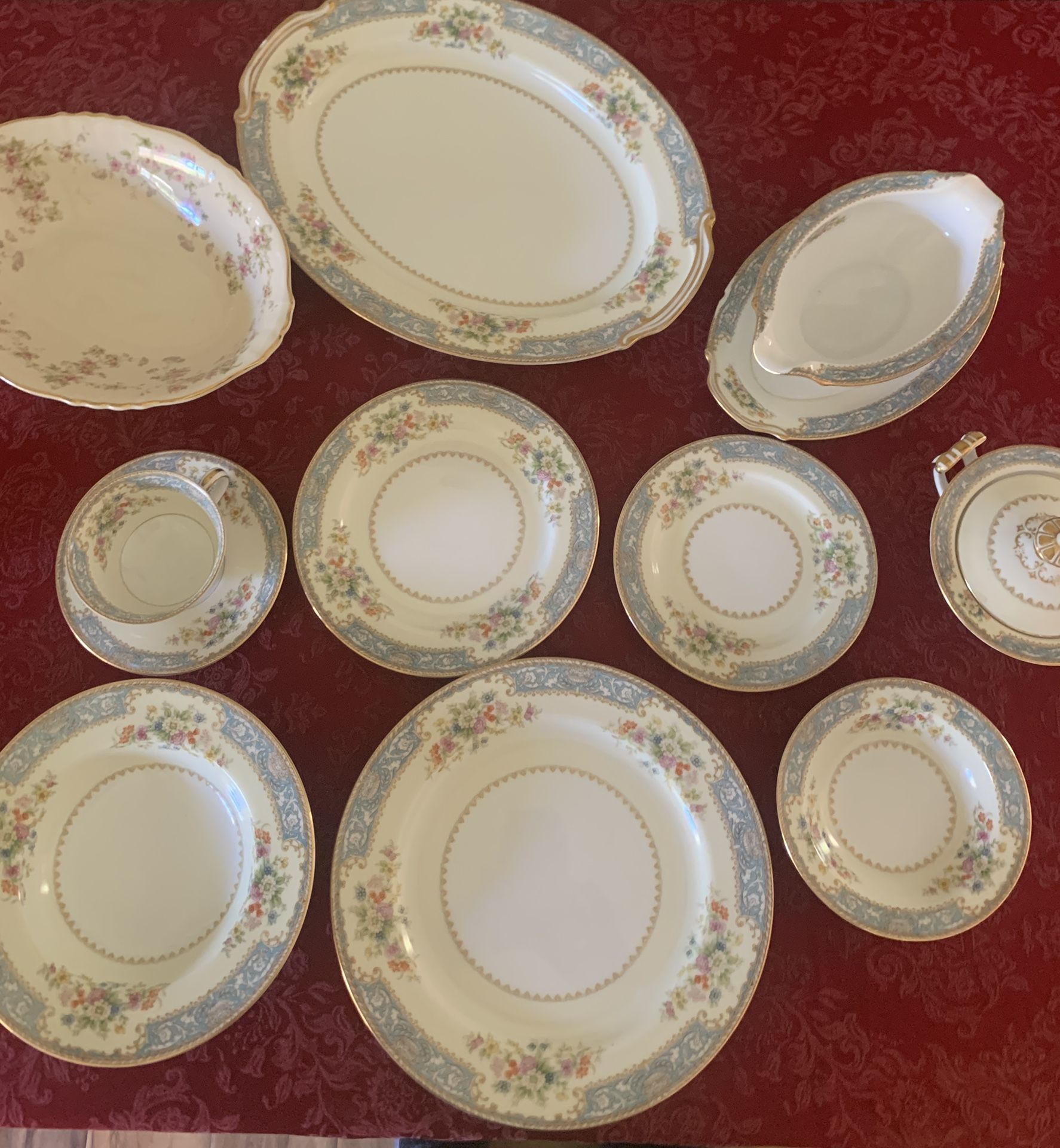 Vintage Noritake China - Cerulean Pattern, 8 Place settings