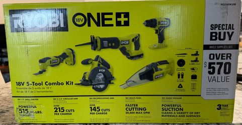 Brand New, Ryobi 18V ONE+ 5-Tool Combo Kit