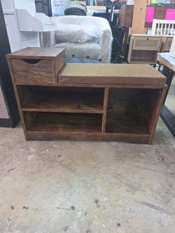 2- tier shoe bench storage shoe rack organizer  cabinet with cushion for entryway