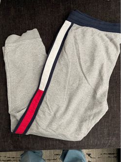 Gray Sweatpants with Side Stripe Detail